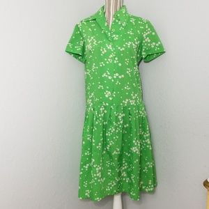 Vintage Ivan Frederics Xl Green Short Sleeve Dress